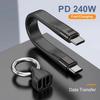 Кабель Type C 240 Вт 40 Гбит/с с брелоком PD3.1 5 А 8K@60 Гц USB-C на USB Адаптер Кабель для высокоскоростной передачи данных И быстрой зарядки