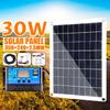 30W Dual USB 18V Solar Panel with 3W LED Lamp + 10A USB Solar Regulator Charger Controller for Car Outdoor Camping Light