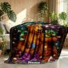 Custom Name Personalized Bear in the Big Blue House Print Blanket, Home Decor, Bedroom, Sofa, Camping, Couch, Gifts for Birthday Christmas