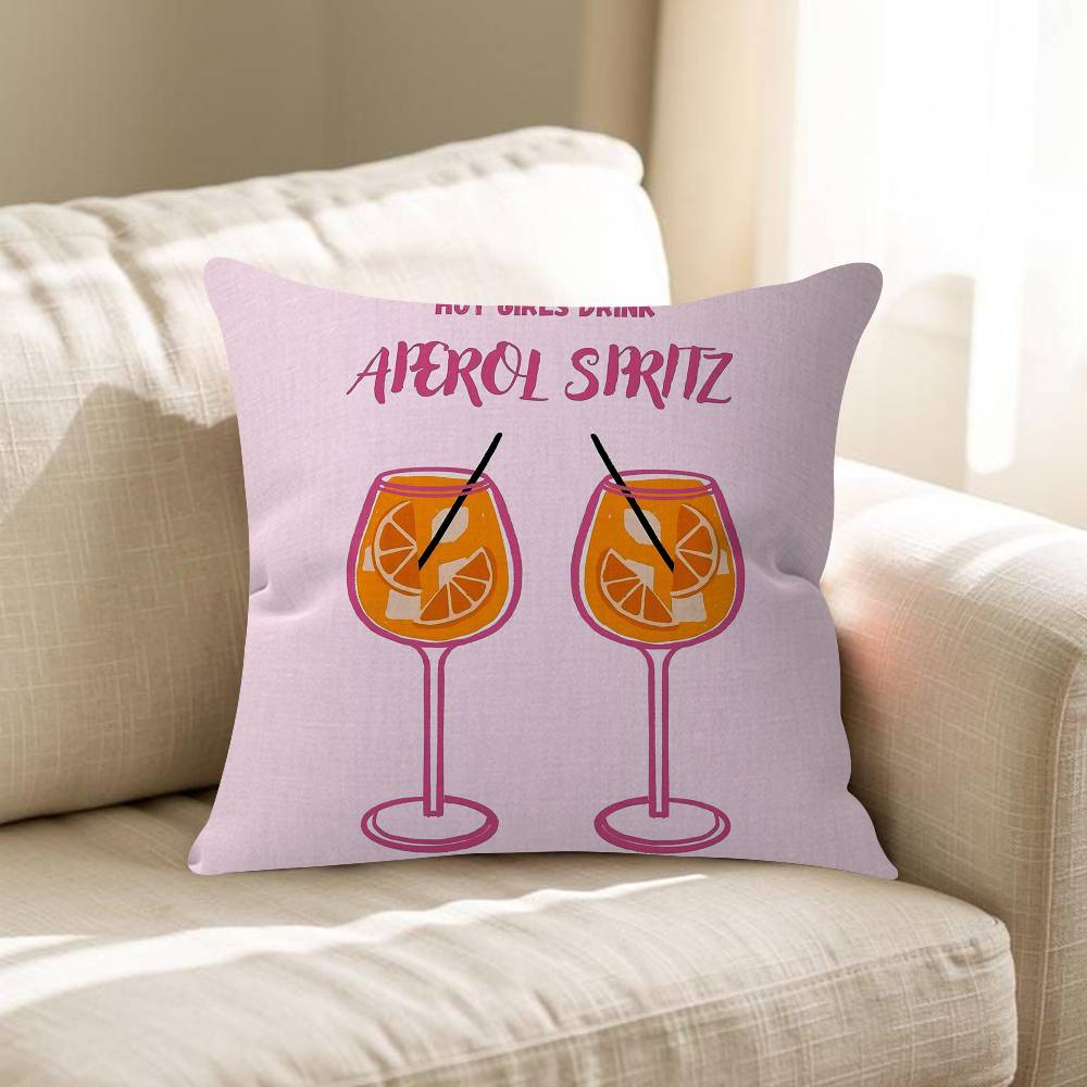 Aperol Spritz Арт Наволочка Чехол на Подушку Дивана Декор Комнаты Подарок для Детей