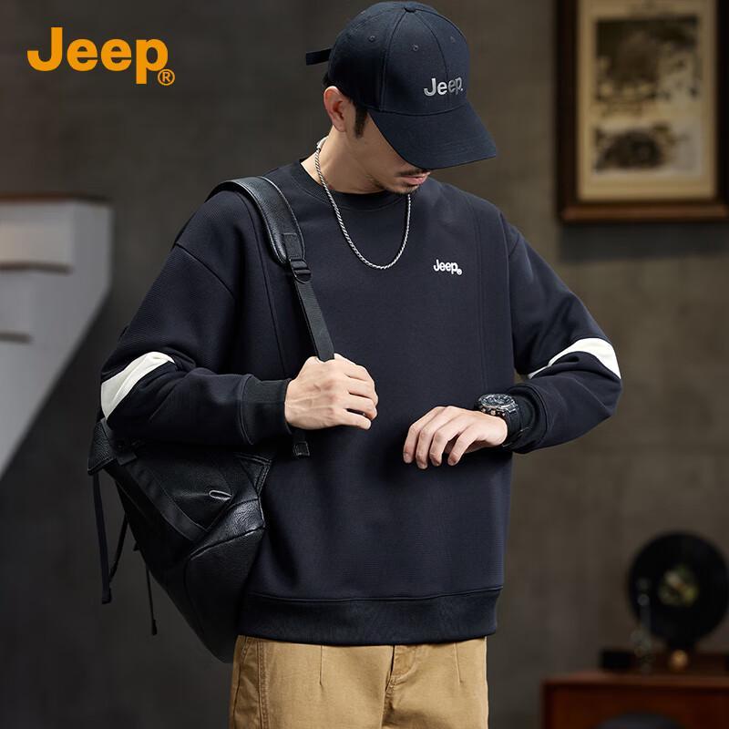 Jeep Men's 2025 Autumn Round Neck Pullover Sweatshirt