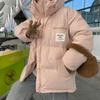 Утолщенное пальто с капюшоном в корейском стиле, зимняя свободная куртка на хлопковой подкладке для студенток