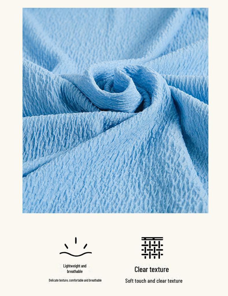 Ткань с мятым волнистым узором - трикотажная трикотажная ткань, 280 г, дизайн «Маленькая горная вершина»