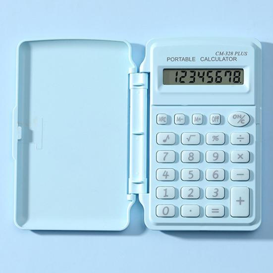 Мини-калькулятор с откидной крышкой, 8 разрядов, большие кнопки, большой ЖК-дисплей, батарейка