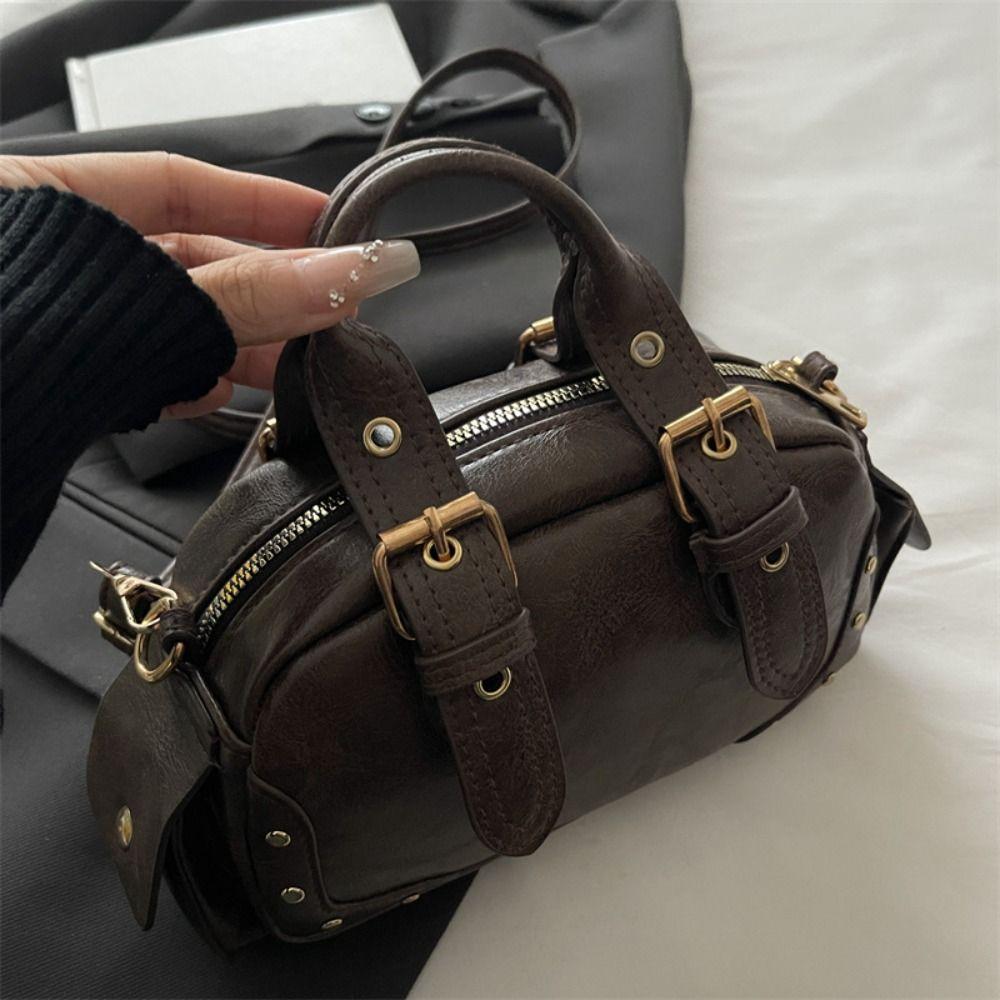 Pu Leather Vintage Underarm Bag Spicy Girl Locomotive Pack Punk Armpit Bag Girls