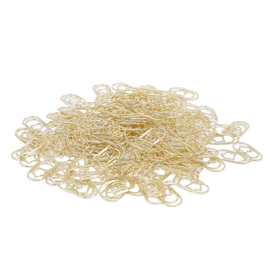 200 шт. Скрепки для бумаги в форме звезды, золотые, милые, забавные, декоративные, металлические, закладки, зажимы для планера с прозрач