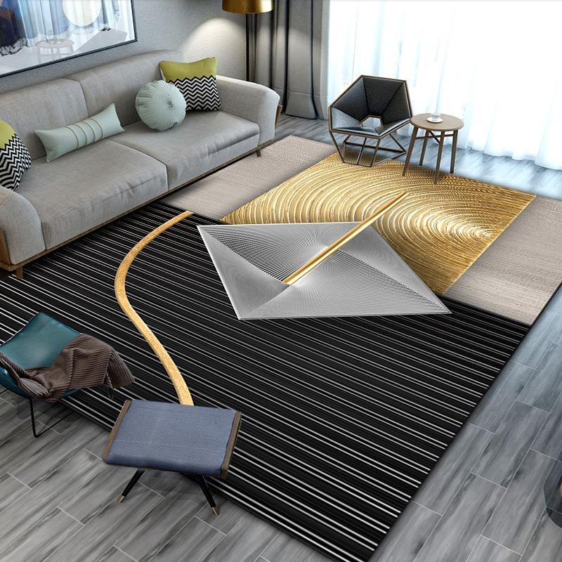 Europe Fashion Style Modern Grid Carpet Living Room Sofa Bedroom Bedside Study Entrance Door Rug Non-slip Home Decoration Mat