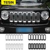 TESIN Racing Grills Car Front Mesh Grill Grille Decoration Cover Trim Stickers For Jeep Patriot 2011-2016 Exterior