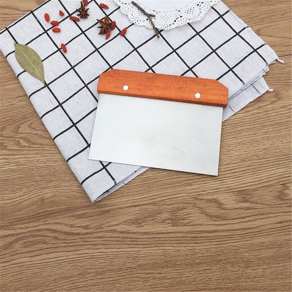 2x Chopper Scraper Dough Cutter Stainless Steel Wood Handle Spatula 15.5x11.2cm