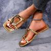 Мода 2025 Женская обувь Открытый носок Женские тапочки Мода Улица Металлическая отделка Лето Большой размер Легкие Бестселлер Плоские тапочки