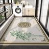 Balcony Waterproof Floor Mat Large Gray Carpet Pvc Leather Non-slip Rug New Chinese Style Retro Home Decoration Rugs for Kitchen