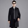 Двухстороннее кашемировое пальто средней длины для мужчин среднего возраста, шерстяное пальто на пуху, зимняя шерстяная ветровка с шерстяными лацканами