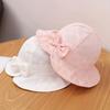 Baby Girls Lace Bow Fisherman's Sun Hat, Breathable Summer Outdoor Sunscreen Princess Cap For Newborn Infant Kids Children
