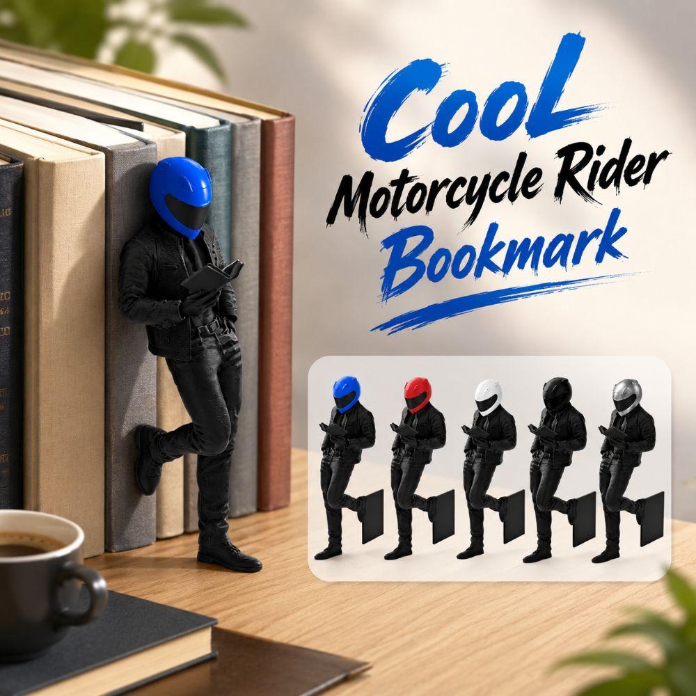 3D Printed Motorcycle Rider Bookend Cool Knight Bookmark Helmet Rider Bookmark Book Ornaments