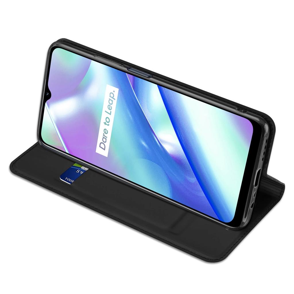 Dux Ducis Skin Pro Case Realme C33 Flip Cover Card Wallet Black Stand