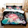 Mermaid Bedding 3D Girl Princess Room Duvet Cover Pillowcase 2/3pcs Single/double Bed Full-size Home Textile Girl Woman Gift