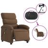 Electric Massage Recliner Chair Brown Fabric