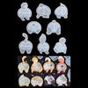 FineInno Butt Shape Animal Panda Cat Squirrel Rabbit Duck Corgi Fox Quicksand Mold Silicone Shaker Mold DIY Reusable Handmade Cute Set 8-Piece (Clear)