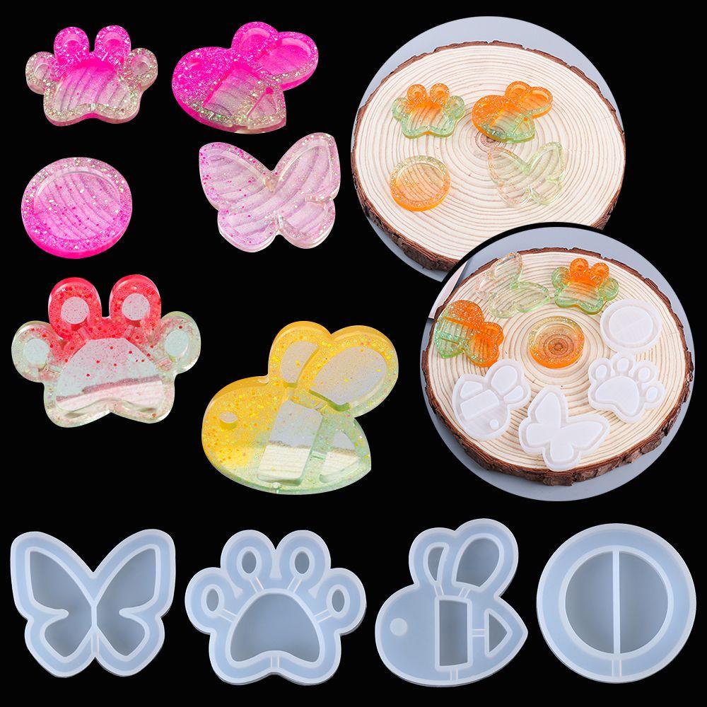 UV Epoxy Crystal Pendant Hanging Tags Quicksand Silicone Mould Key Chain Molds Shaker Resin Mold