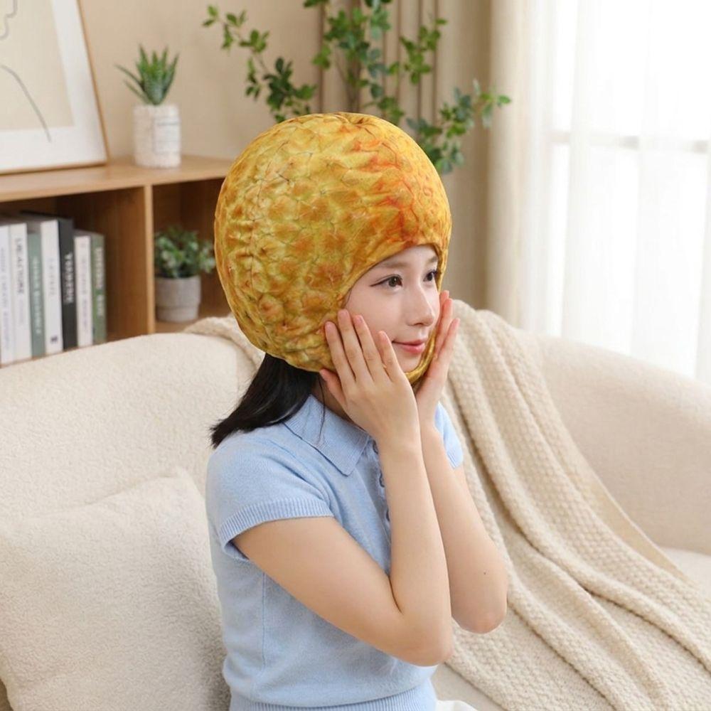 Soft Comfortable Durian Plush Hat Cartoon Durian Photo Hat Simulation Fruit Hat Themed Event