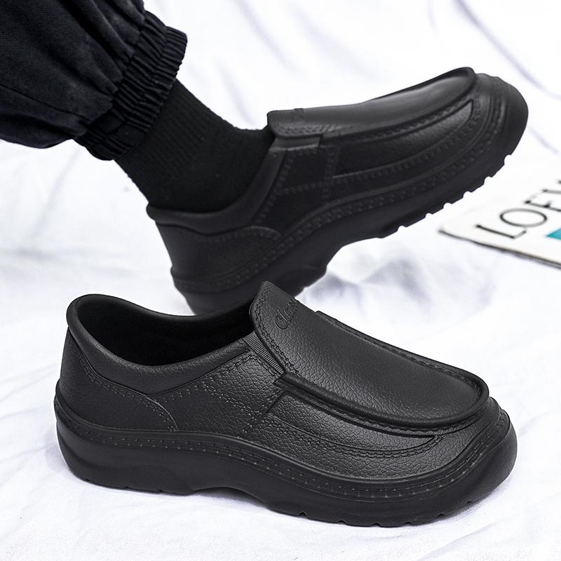 Модная обувь шеф-повара Четыре сезона Новая Противоскользящая Маслостойкая Большой размер Деловой повседневный Мужская рабочая обувь EVA Мода Комфорт Мягкая подошва 47