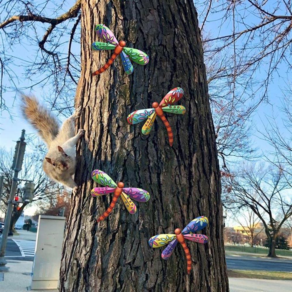 Indoor Outdoor Artwork Statue Metal Dragonfly Wall Decoration Garden Backyard Art Craft Sculptures