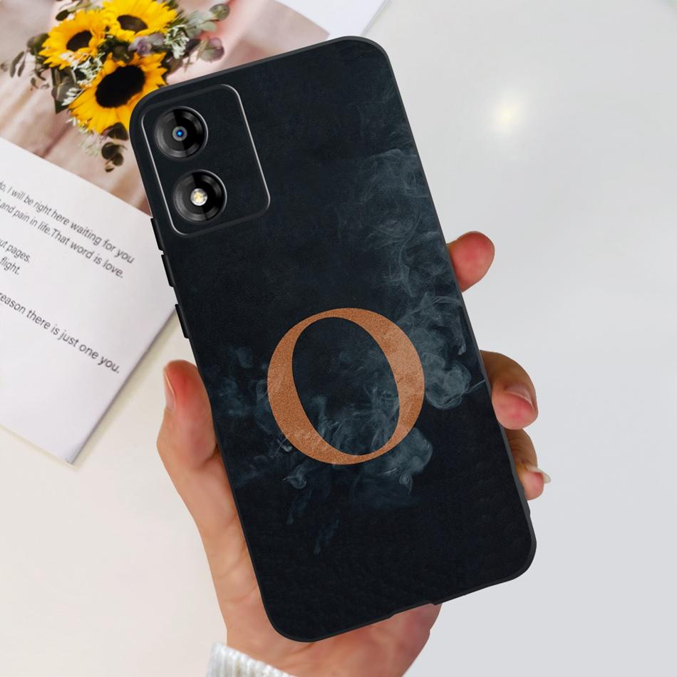Чехол для Motorola Moto E13 MOTO E13 E 13 4G Милая буква Мягкий силикон ТПУ Тонкая задняя крышка телефона
