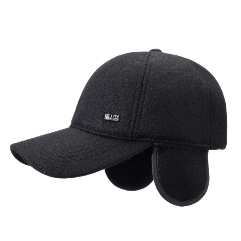 Теплая бейсболка с толстой защитой ушей для мужчин, осенне-зимняя, для среднего возраста, для улицы