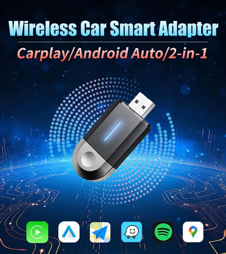 2 в 1 беспроводной CarPlay Android Auto Apple Carplay адаптер Mini AI Box Plug And Play автомобильный адаптер подключение автомобильные аксессуары