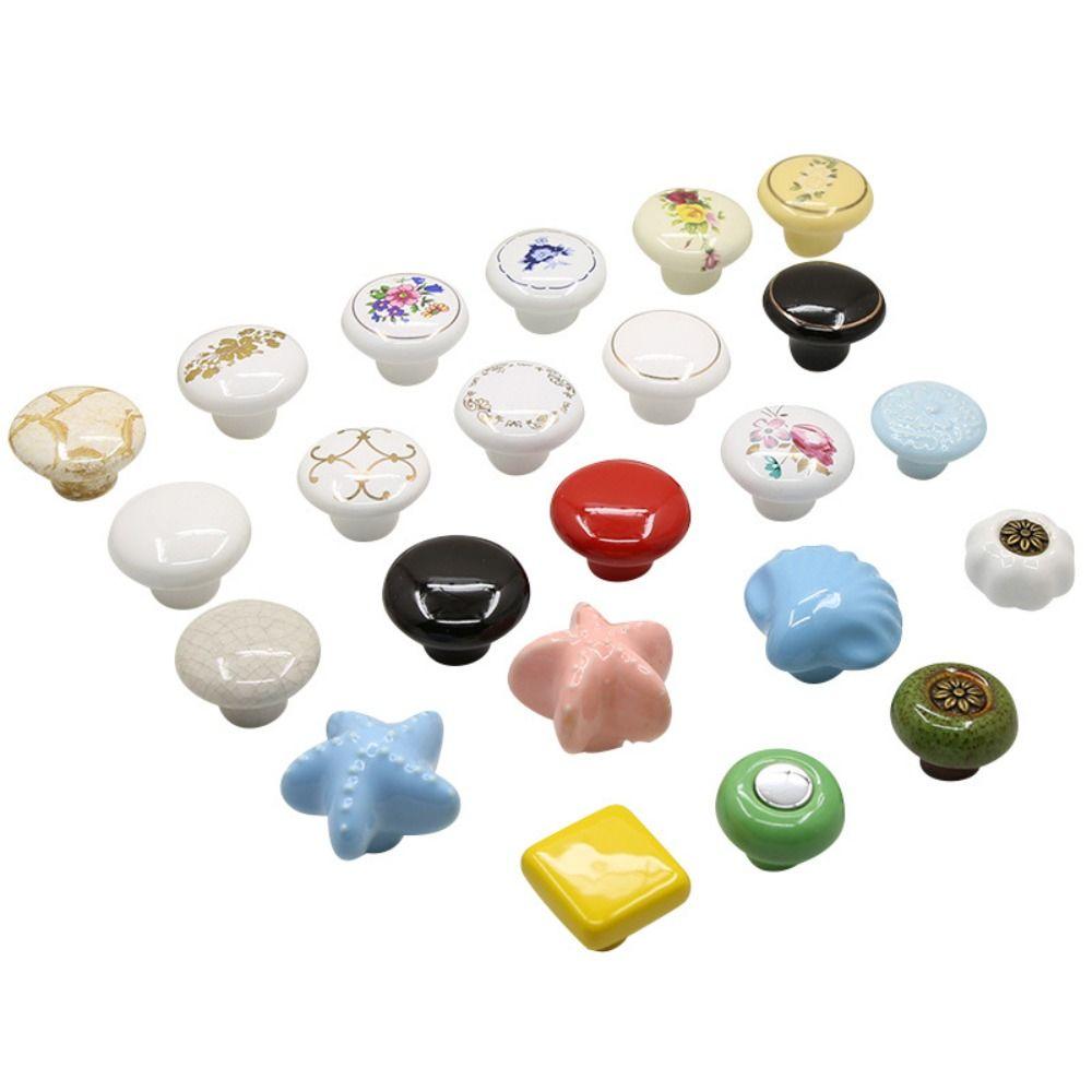 Дверные ручки в европейском стиле, круглые ручки для ящиков, простая керамическая мебельная ручка, шкаф