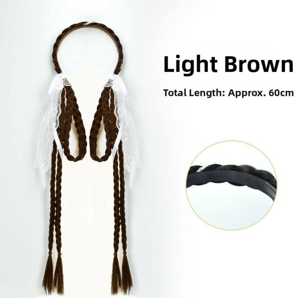 Synthetic Bunny Ear Headband Ponytail Ballet Style Long Pony Tail Hairpieces Cosplay