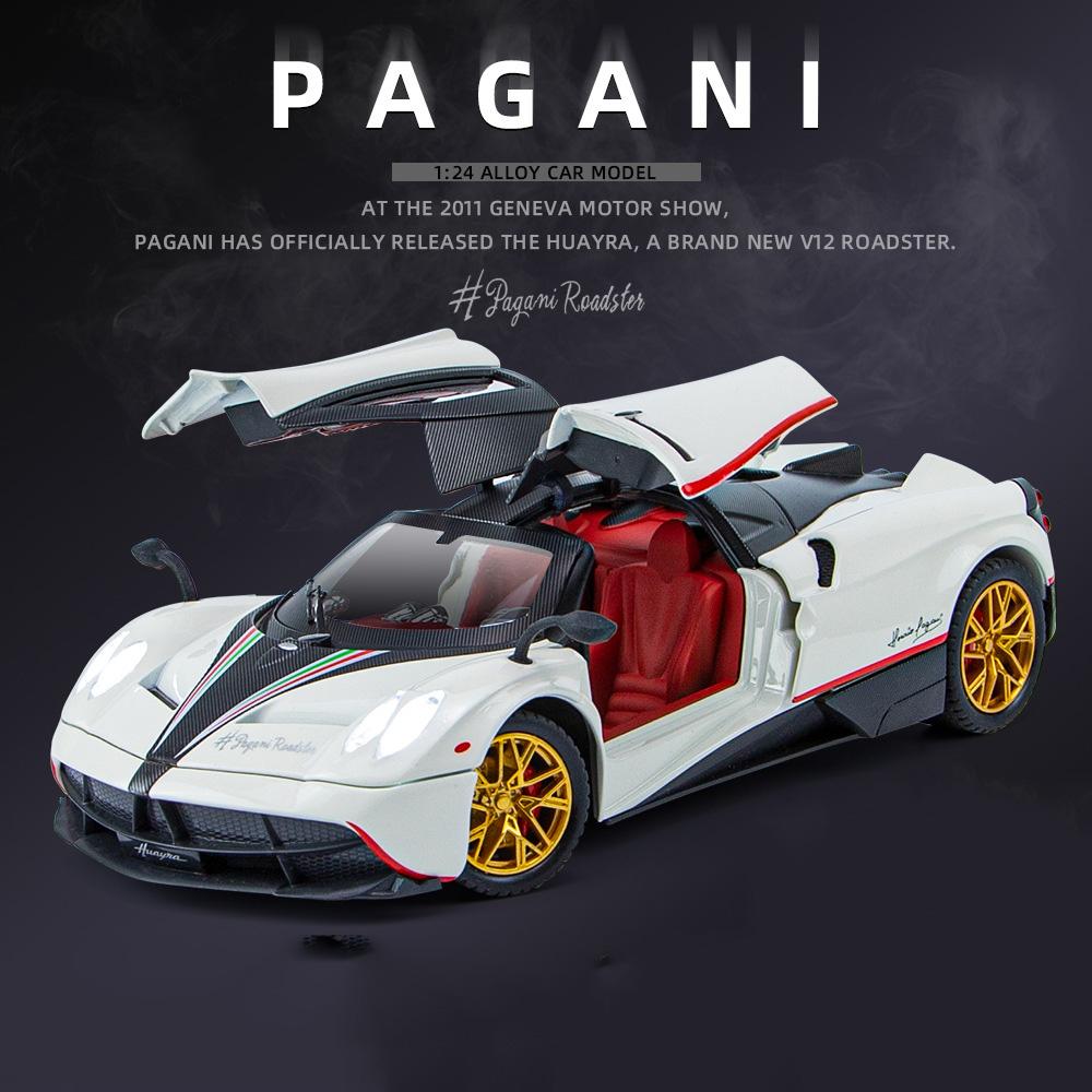 1:24 Pagani Huayra Dinastia Sport Car Model Toys Alloy Diecast Sound Light 4 Door Opened Racing Vehicle For Kids Gift Collection