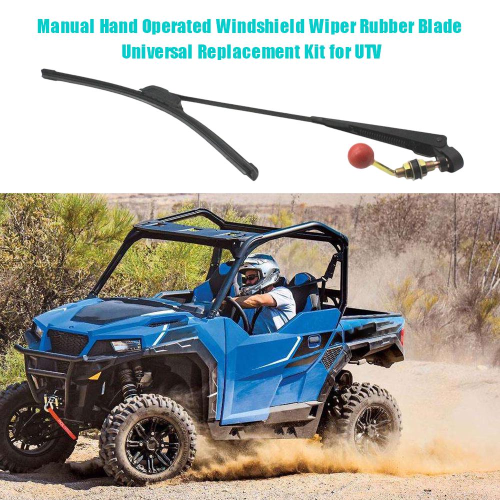 Manual Hand Operated Windshield Wiper Rubber Blade Universal Replacement Kit for UTV