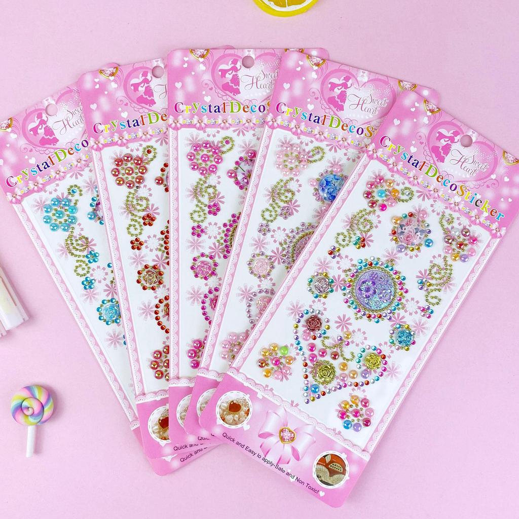 Heart-Shaped Crystal Stickers for Kids' Costume Party & Christmas Decorations - DIY 3D Diamond Stickers