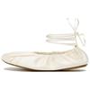 Satin Pleated Fashion Design Casual Ballet Flats Women Shoes White 3506410719
