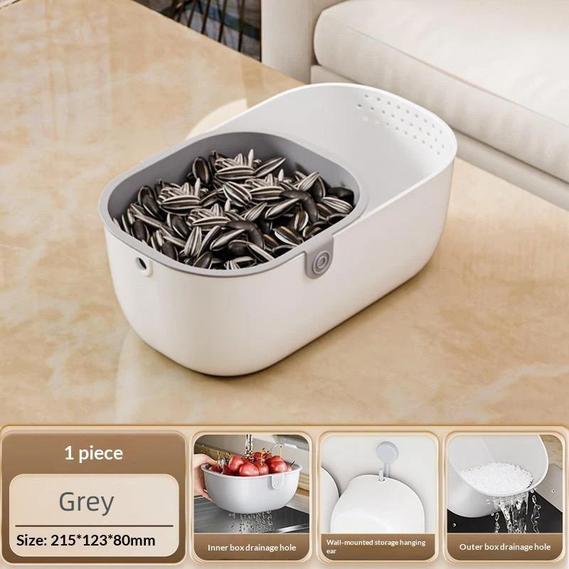 2-Layer Snack Box Compact 2-Tier Fruit Basket/Sunflower Basket With Drainage For Home Couch Movie Night Snacking