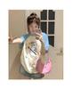 American cartoon shoulder short-sleeved T-shirt for women