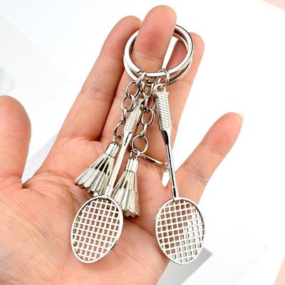 Металлический брелок-подвеска с гравировкой для бадминтона - Подарок для спортивной активности