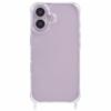 For iPhone 16 Case PC+TPU 1.5mm Clear Phone Cover with Lanyard Holes