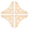 4Pcs European Style Wood Carved Corner Applique Decal for Home Furniture Door Cabinet Decoration