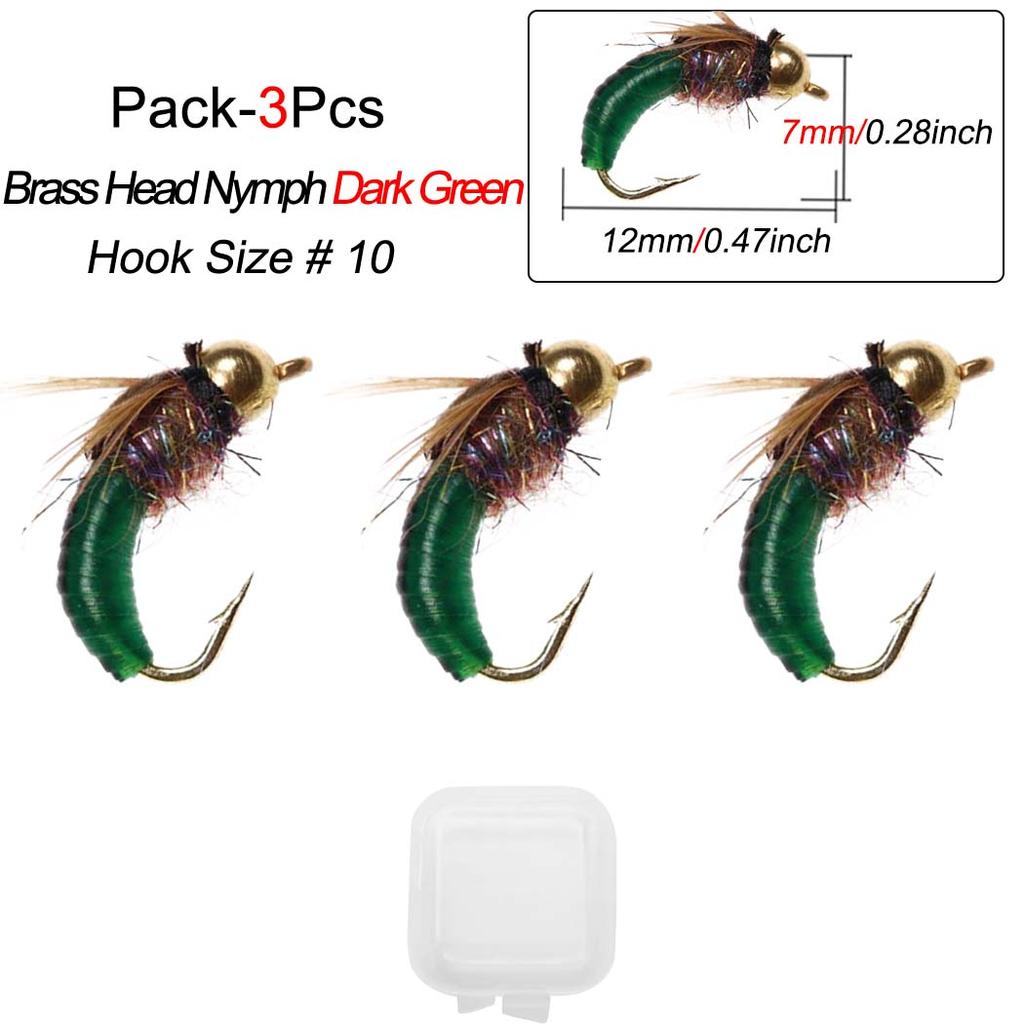 1/3 шт., мушки для рыбалки, латунная голова с бусинами, быстрая сикинговая нимфа, скад, червь, червь, ручейник, куколка, поддельные насекомые, приманки для рыбалки нахлыстом