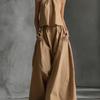 Women's Two Piece Set Halter Sleeveless Top Wide Leg Pants Loose Casual Summer Outfit