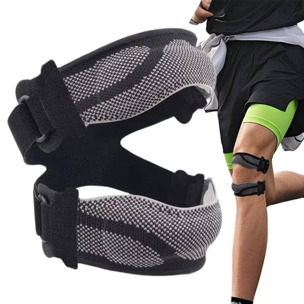 Protection Knee Patella Tendon Knee Straps Double Silicone Sports Knee Brace  Fitness