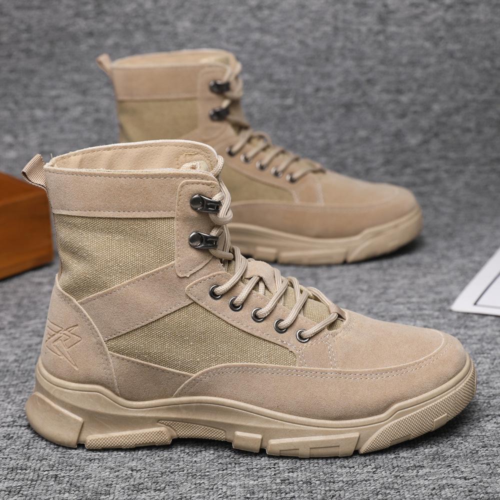 Мужские тактические ботинки для тренировок на открытом воздухе, высокие ботинки для пустыни, камуфляжные ботинки для скалолазания и походов для мужчин, парусиновые ботинки на платформе