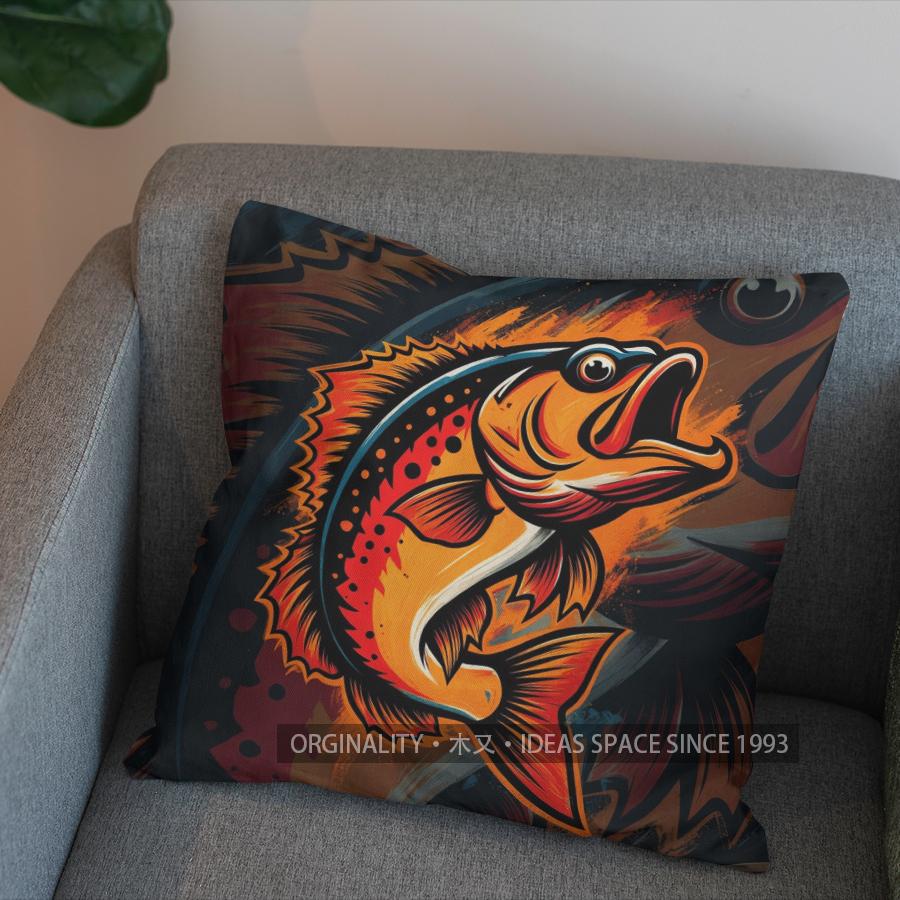 2D Цветной Узор с Рыбками Наволочка для Подушки Декоративная Наволочка для Подушки Подходит для Дивана Спальни Автомобиля