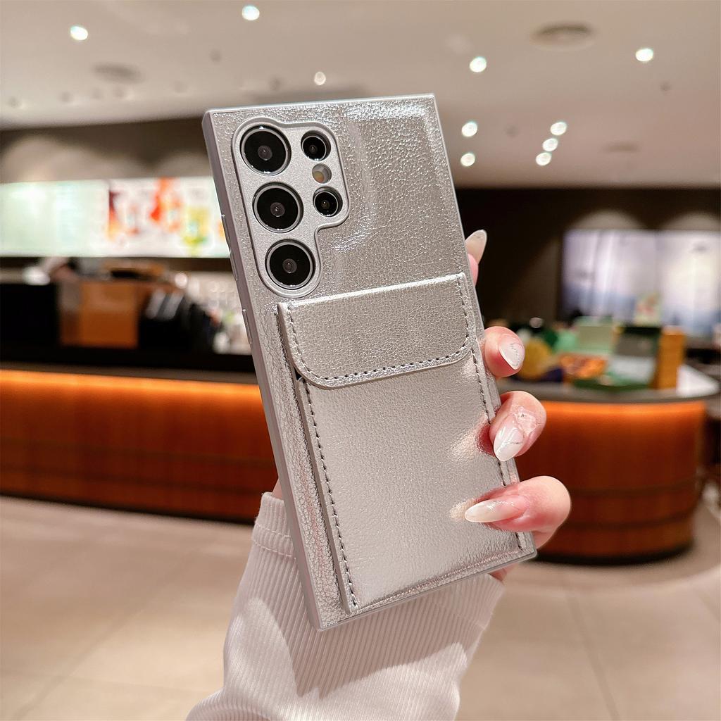 Lychee Leather Pattern Suitable for Samsung Galaxy S25ultra Leather Mobile Phone Case S24plus Card Bag Holder