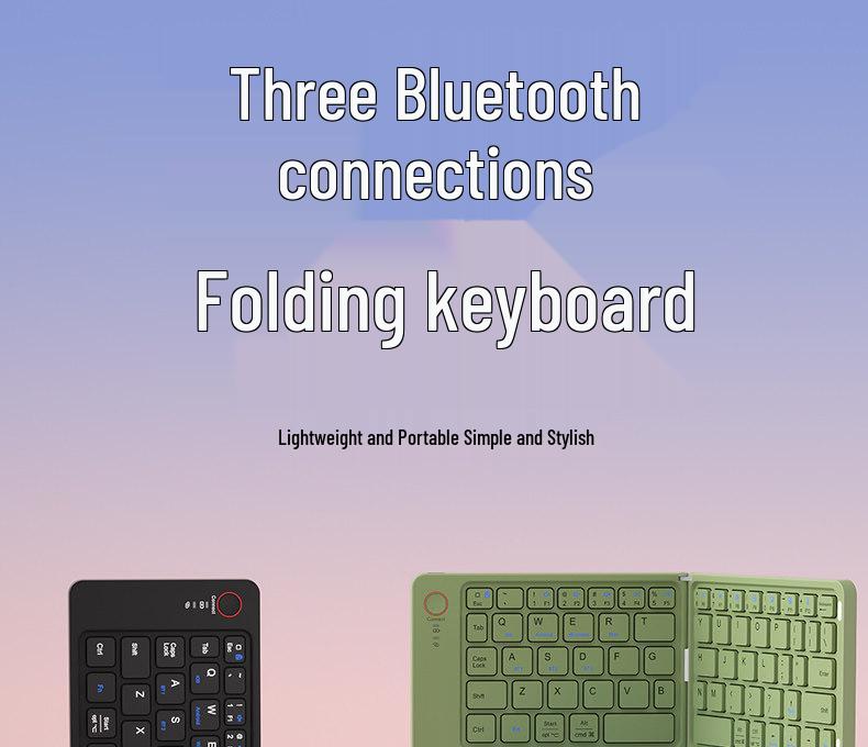 Складной беспроводной Bluetooth-набор из клавиатуры и мыши - Бесшумный, портативный и совместимый с iPad, ноутбуком и планшетом.