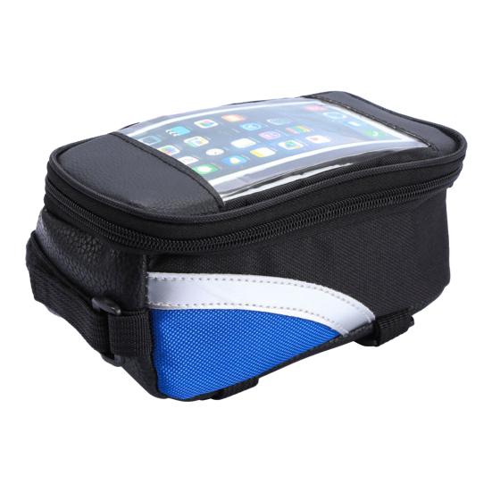 Сумка на раму велосипеда, водонепроницаемая сумка из ткани Оксфорд с сенсорным экраном и застежкой-молнией, сумка для передней трубки для горного велосипеда