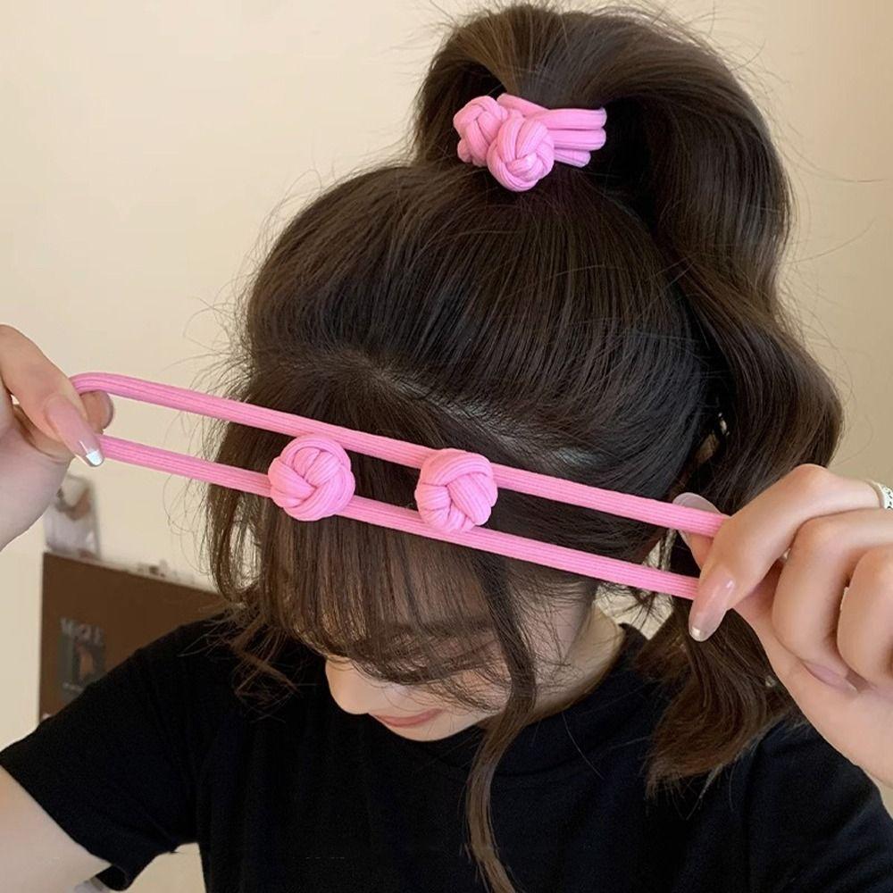 Однотонная резинка для волос в китайском стиле, корейская резинка-конверт, элегантное эластичное кольцо для волос на каждый день.