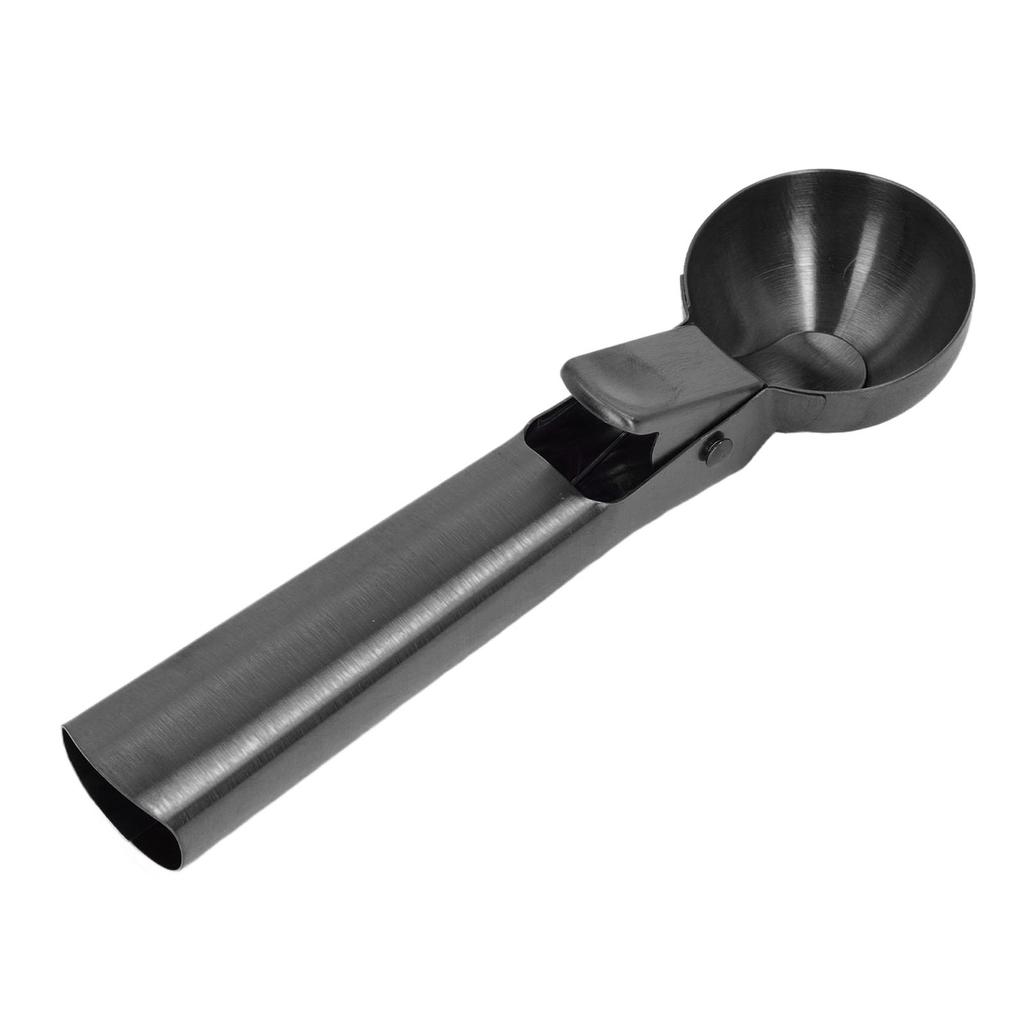 Ice Cream Scoop Dishwasher Safe Stick Proof Stainless Steel Ice Cream Ball Spoon with Trigger for Fruit Pepper Silver